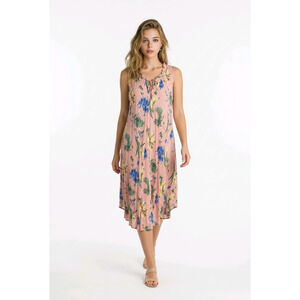 Seven Island Floral Ruffled V-Neckline Midi Dress Size M